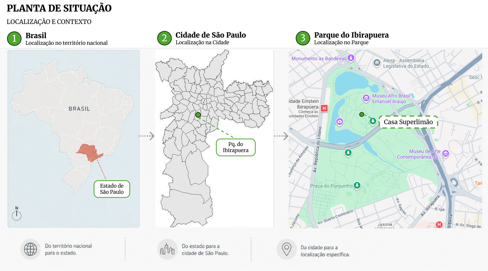 Mapa de localização da Casa Superlimão no Parque Ibirapuera durante a Bienal de Arquitetura Brasileira